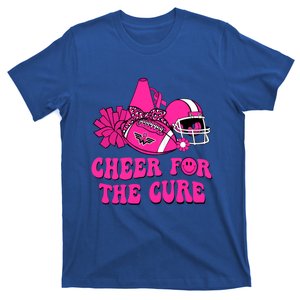 Groovy Cheer For The Cure Football Breast Cancer Support Gift T-Shirt