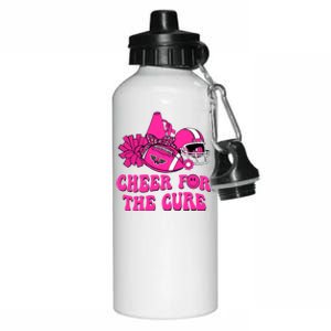 Groovy Cheer For The Cure Football Breast Cancer Support Gift Aluminum Water Bottle