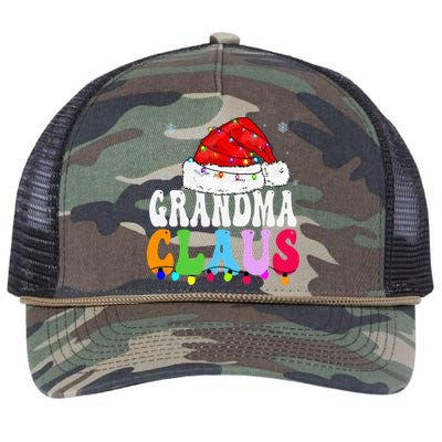 Grandma Claus Funny Xmas Family Matching Grandma Christmas Retro Rope Trucker Hat Cap