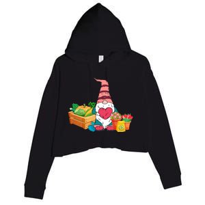 Gardener Cute Flower Garden Gnome With Bees And Flowers Gift Funny Gift Crop Fleece Hoodie