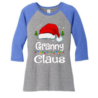 Granny Claus Funny Gift Christmas Pajama Family Matching Xmas Funny Gift Women's Tri-Blend 3/4-Sleeve Raglan Shirt