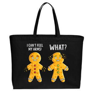 Gingerbread Christmas Funny Xmas Cookie I CanT Feel My Arms Cotton Canvas Jumbo Tote