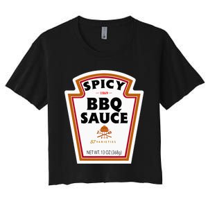 Group Condiments Funny Diy Halloween Costume Bbq Sauce Women's Crop Top Tee