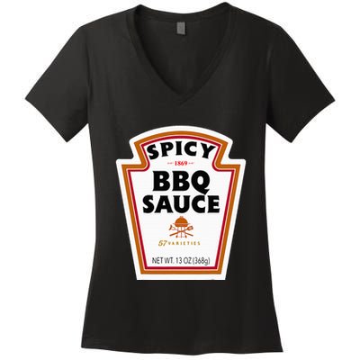 Group Condiments Funny Diy Halloween Costume Bbq Sauce Women's V-Neck T-Shirt