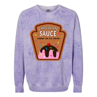 Group Condiments Funny Diy Halloween Costume Chocolate Sauce Colorblast Crewneck Sweatshirt