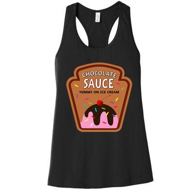 Group Condiments Funny Diy Halloween Costume Chocolate Sauce Women's Racerback Tank