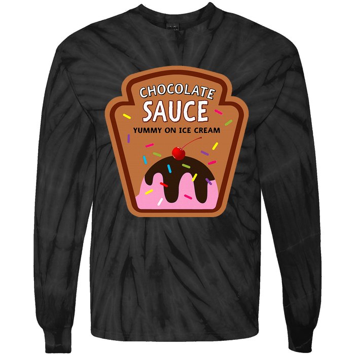 Group Condiments Funny Diy Halloween Costume Chocolate Sauce Tie-Dye Long Sleeve Shirt