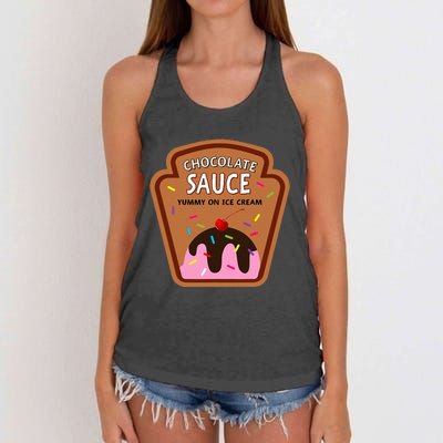 Group Condiments Funny Diy Halloween Costume Chocolate Sauce Women's Knotted Racerback Tank