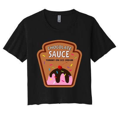 Group Condiments Funny Diy Halloween Costume Chocolate Sauce Women's Crop Top Tee