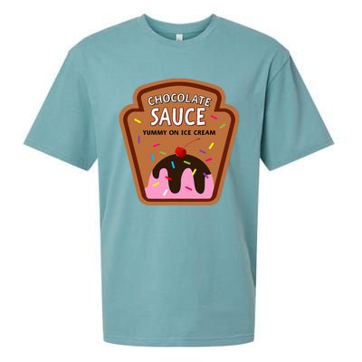 Group Condiments Funny Diy Halloween Costume Chocolate Sauce Sueded Cloud Jersey T-Shirt