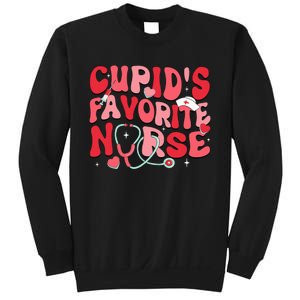 Groovy Cupids Favorite Nurse Valentines Day Nurse Life Sweatshirt