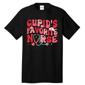 Groovy Cupids Favorite Nurse Valentines Day Nurse Life Tall T-Shirt