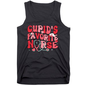 Groovy Cupids Favorite Nurse Valentines Day Nurse Life Tank Top