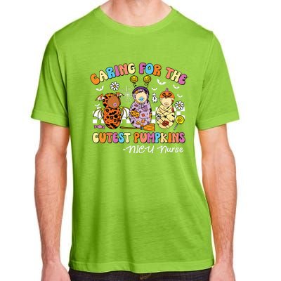 Groovy Caring For The Cutest Pumpkins Nicu Nurse Halloween Adult ChromaSoft Performance T-Shirt