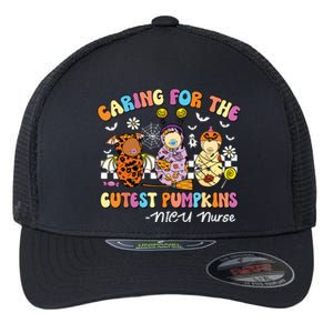 Groovy Caring For The Cutest Pumpkins Nicu Nurse Halloween Flexfit Unipanel Trucker Cap