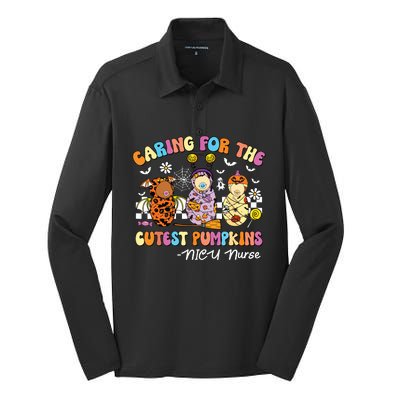 Groovy Caring For The Cutest Pumpkins Nicu Nurse Halloween Silk Touch Performance Long Sleeve Polo