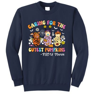 Groovy Caring For The Cutest Pumpkins Nicu Nurse Halloween Sweatshirt