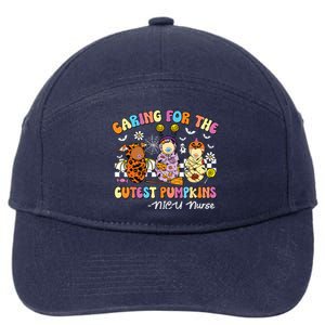 Groovy Caring For The Cutest Pumpkins Nicu Nurse Halloween 7-Panel Snapback Hat