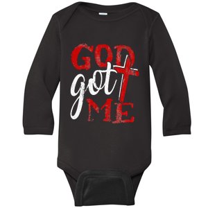 God Christian Faithcross Got Me Religion Quote Inspriration Baby Long Sleeve Bodysuit