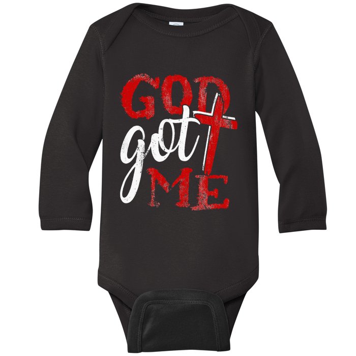 God Christian Faithcross Got Me Religion Quote Inspriration Baby Long Sleeve Bodysuit