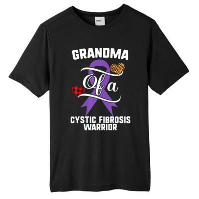 Grandma Cystic Fibrosis Awareness Leopard Buffalo Plaid Gift Tall Fusion ChromaSoft Performance T-Shirt