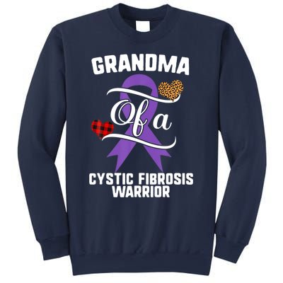 Grandma Cystic Fibrosis Awareness Leopard Buffalo Plaid Gift Sweatshirt