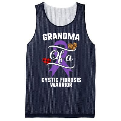 Grandma Cystic Fibrosis Awareness Leopard Buffalo Plaid Gift Mesh Reversible Basketball Jersey Tank