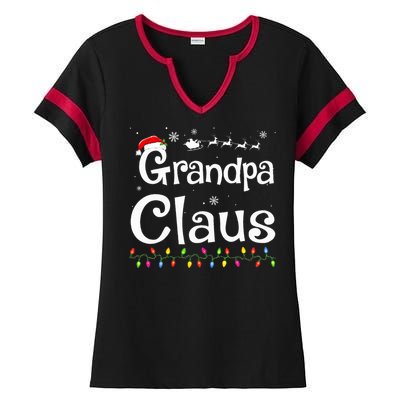 Grandpa Claus Funny Family Santa Pajamas Christmas Idea  Ladies Halftime Notch Neck Tee