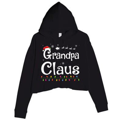 Grandpa Claus Funny Family Santa Pajamas Christmas Idea  Crop Fleece Hoodie