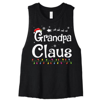 Grandpa Claus Funny Family Santa Pajamas Christmas Idea  Women's Racerback Cropped Tank