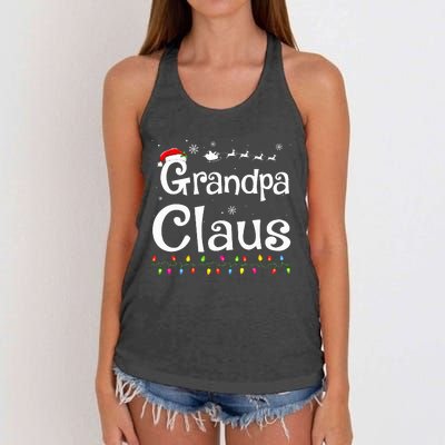 Grandpa Claus Funny Family Santa Pajamas Christmas Idea  Women's Knotted Racerback Tank