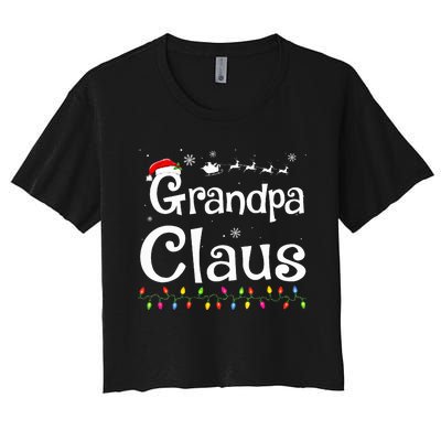 Grandpa Claus Funny Family Santa Pajamas Christmas Idea  Women's Crop Top Tee