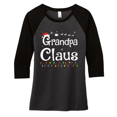 Grandpa Claus Funny Family Santa Pajamas Christmas Idea  Women's Tri-Blend 3/4-Sleeve Raglan Shirt