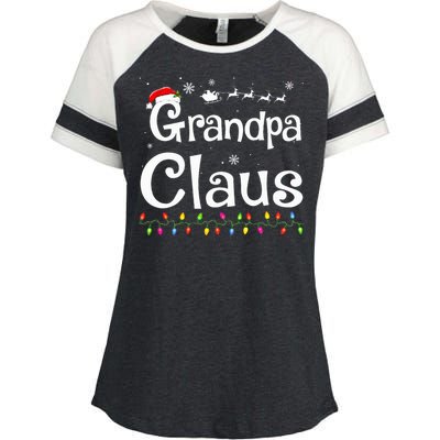 Grandpa Claus Funny Family Santa Pajamas Christmas Idea  Enza Ladies Jersey Colorblock Tee