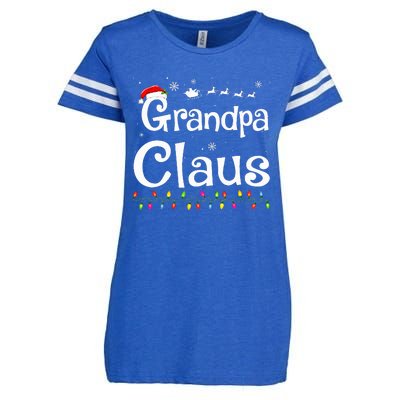 Grandpa Claus Funny Family Santa Pajamas Christmas Idea  Enza Ladies Jersey Football T-Shirt