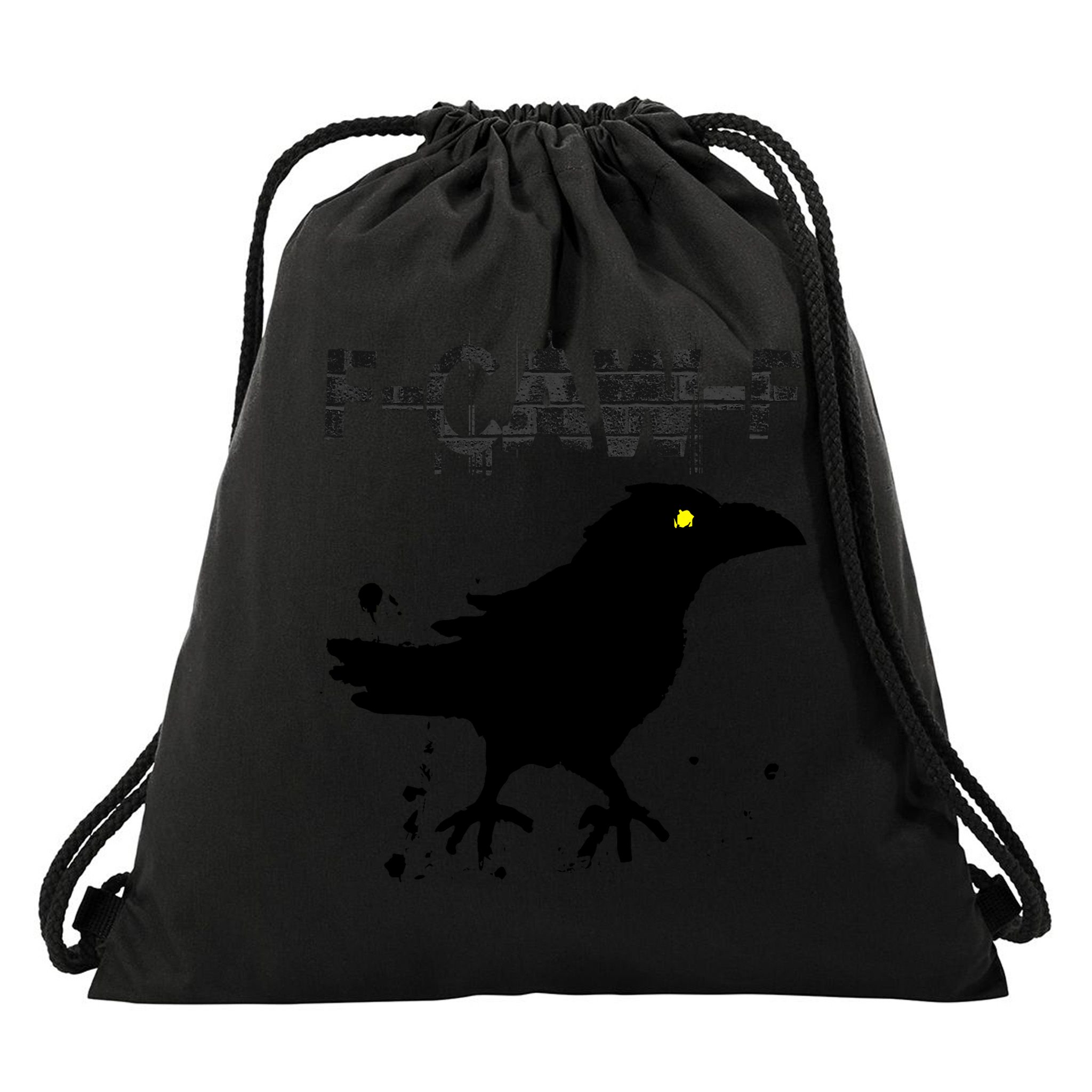  Grunge Coffee F-CAW-F Crow Adult Humor Graphic  Drawstring Bag