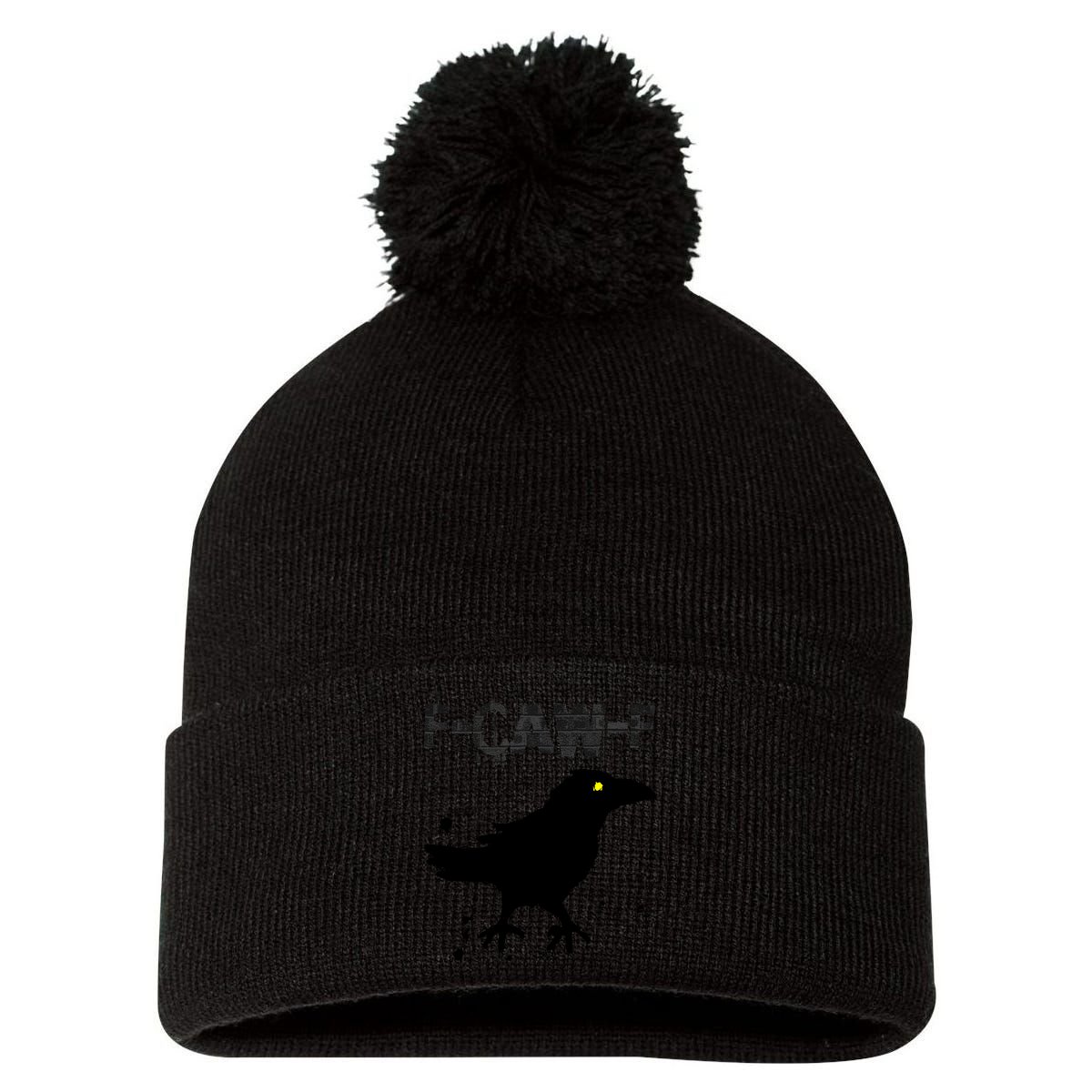  Grunge Coffee F-CAW-F Crow Adult Humor Graphic  Pom Pom 12in Knit Beanie