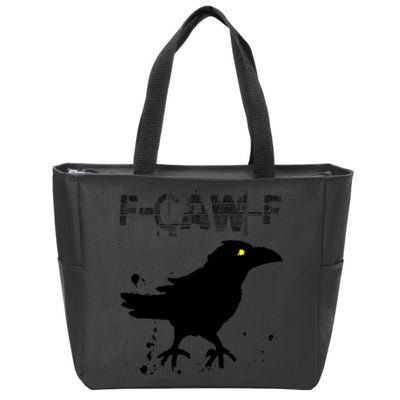  Grunge Coffee F-CAW-F Crow Adult Humor Graphic  Zip Tote Bag