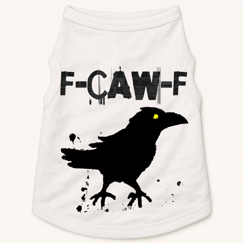  Grunge Coffee F-CAW-F Crow Adult Humor Graphic  Doggie Tank