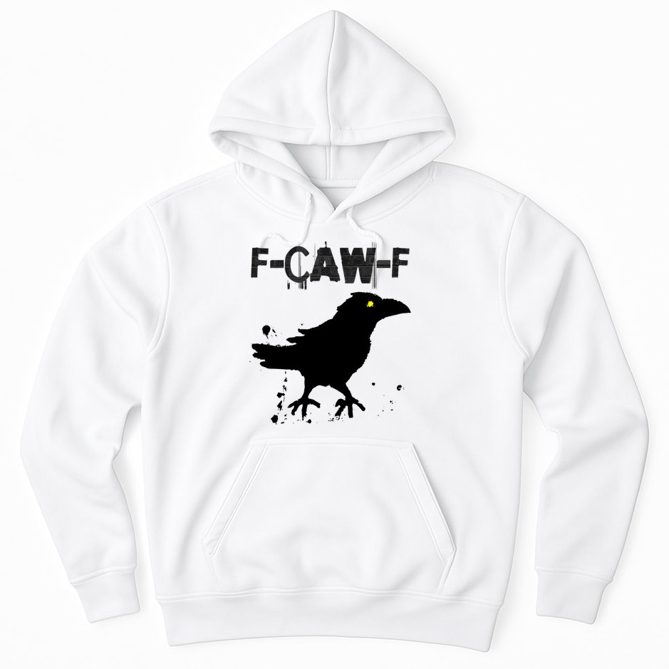  Grunge Coffee F-CAW-F Crow Adult Humor Graphic  Hoodie