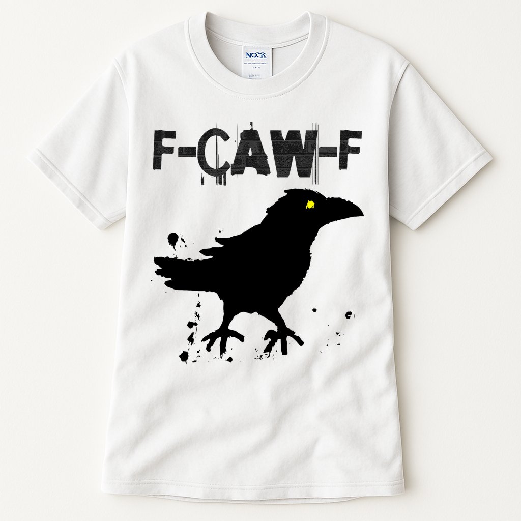  Grunge Coffee F-CAW-F Crow Adult Humor Graphic  Tall T-Shirt