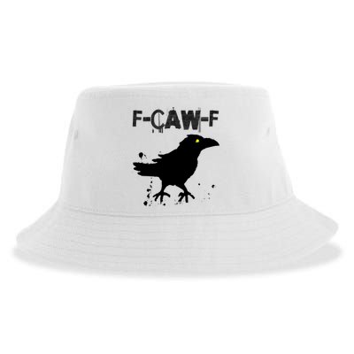  Grunge Coffee F-CAW-F Crow Adult Humor Graphic  Sustainable Bucket Hat