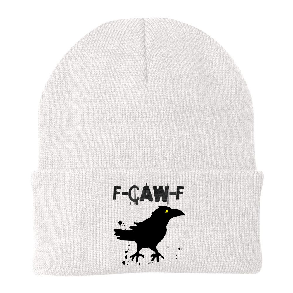  Grunge Coffee F-CAW-F Crow Adult Humor Graphic  Beanie