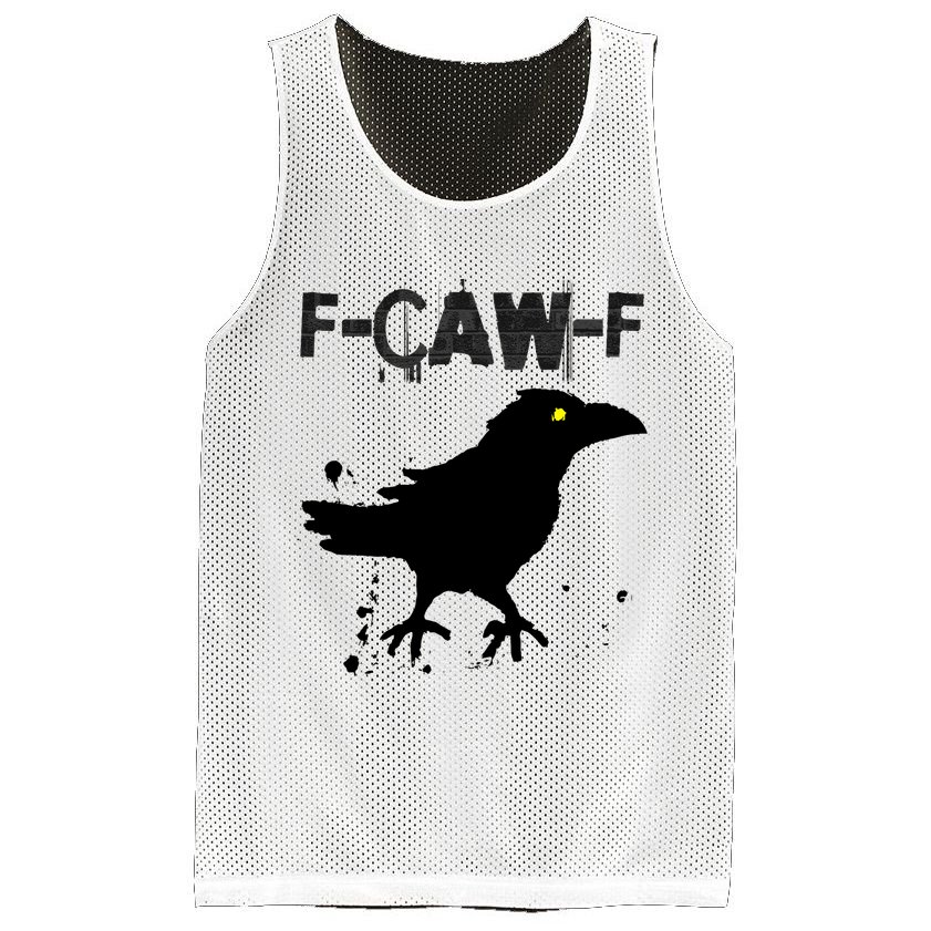  Grunge Coffee F-CAW-F Crow Adult Humor Graphic  Mesh Reversible Basketball Jersey Tank