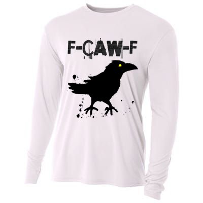  Grunge Coffee F-CAW-F Crow Adult Humor Graphic  Cooling Performance Long Sleeve Crew