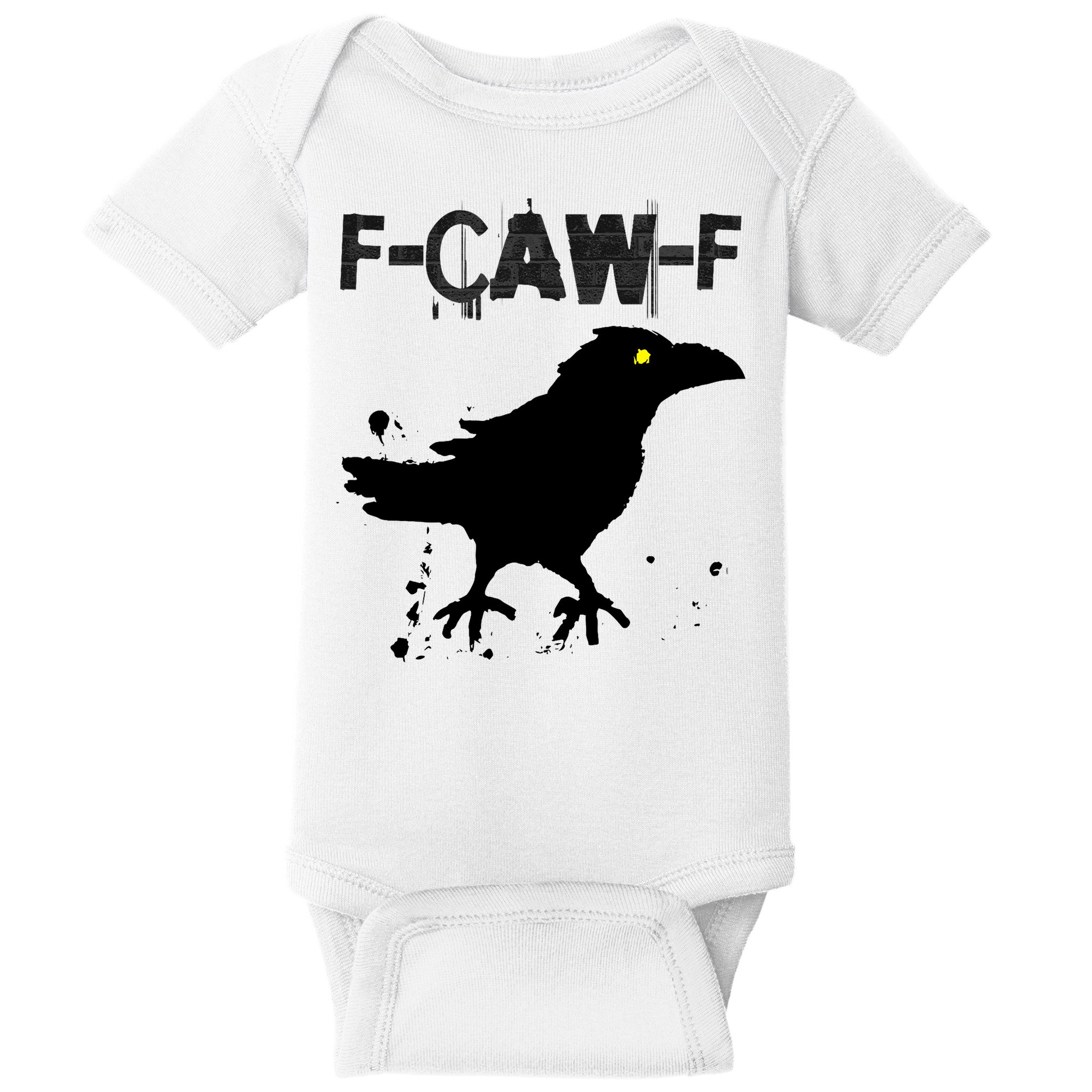  Grunge Coffee F-CAW-F Crow Adult Humor Graphic  Baby Bodysuit