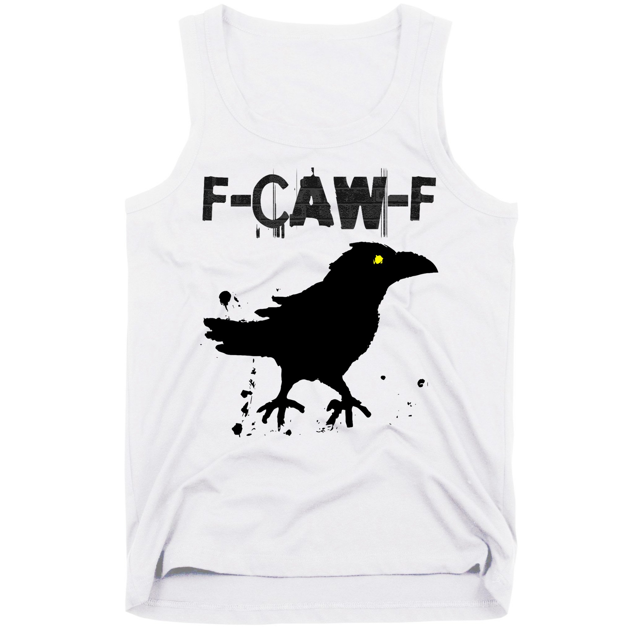  Grunge Coffee F-CAW-F Crow Adult Humor Graphic  Tank Top