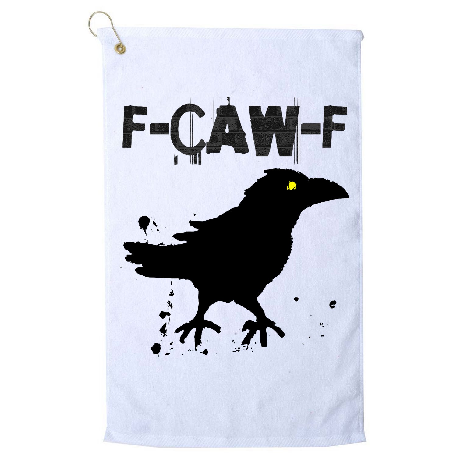  Grunge Coffee F-CAW-F Crow Adult Humor Graphic  Golf Towel