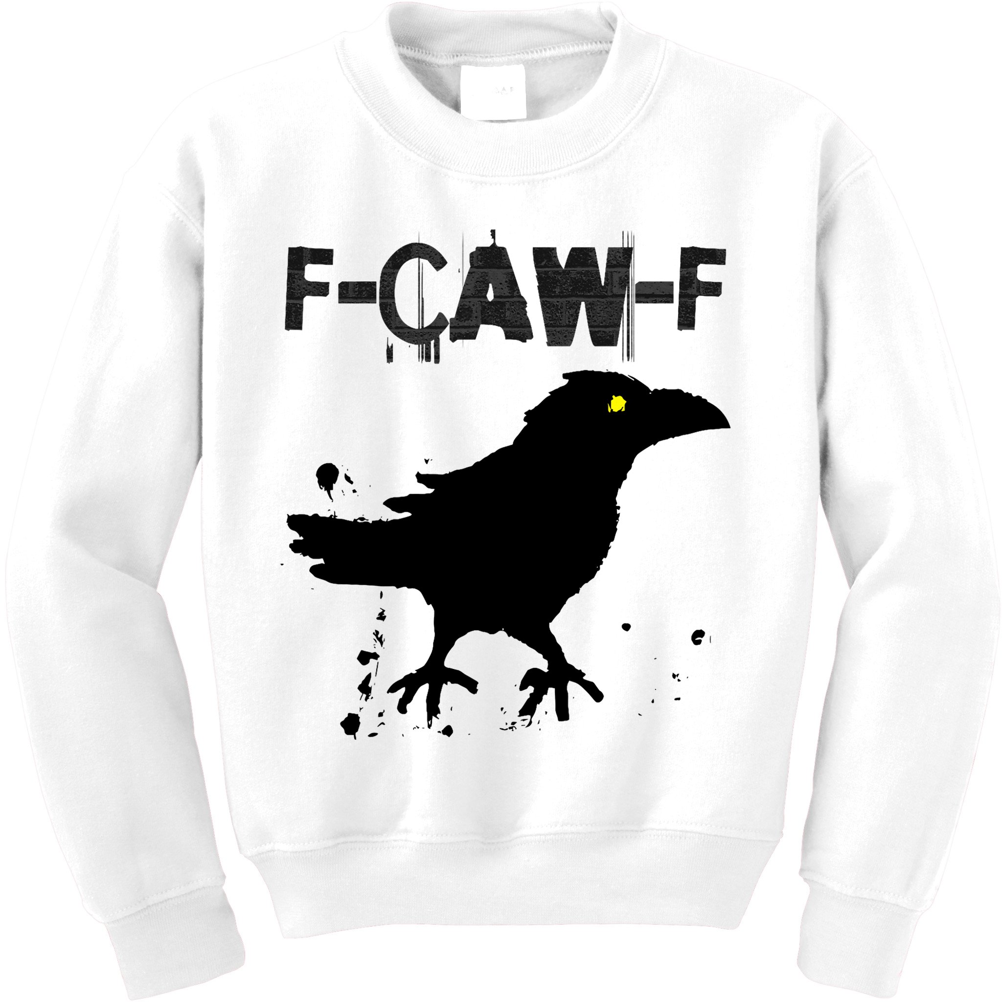  Grunge Coffee F-CAW-F Crow Adult Humor Graphic  Kids Sweatshirt