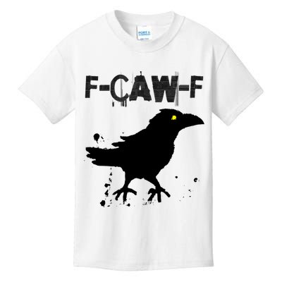  Grunge Coffee F-CAW-F Crow Adult Humor Graphic  Kids T-Shirt